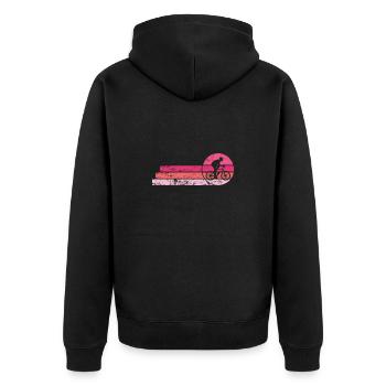 Cycling Fitness Training - Unisex Premium Organic Zip Hoodie - black - Back - Nico (187cm)