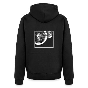 Bicycle Rear Wheel - Unisex Premium Organic Zip Hoodie - black - Back - Nico (187cm)