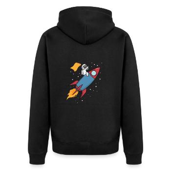 Astronaute sur une fusée - Veste à capuche bio Premium Unisexe - noir - Dos - Nico (187cm)