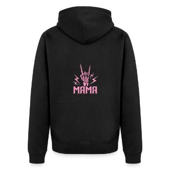 Rock Mama Musik Band Genre - Unisex Premium Bio Zip Hoodie - Schwarz - Hinten - Nico (187cm)