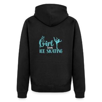 Girl Loves Ice Skating Skate - Veste à capuche bio Premium Unisexe - noir - Dos - Nico (187cm)