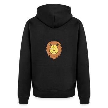Africa Lion Predator King - Unisex Premium Organic Zip Hoodie - black - Back - Nico (187cm)