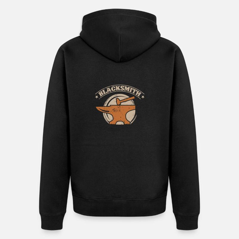 Blacksmith harter Beruf - Unisex Premium Bio Zip Hoodie - Schwarz
