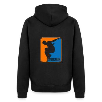 Parkour Sport Logo - Veste à capuche bio Premium Unisexe - noir - Dos - Nico (187cm)