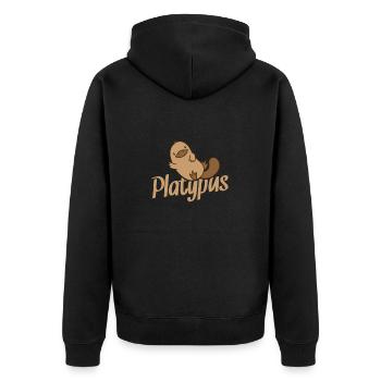 Platypus platypus beckons - Unisex Premium Organic Zip Hoodie - black - Back - Nico (187cm)