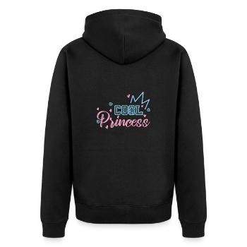 Cool Princess Hobby Schönheit Mädchen - Unisex Premium Bio Zip Hoodie - Schwarz - Hinten - Nico (187cm)
