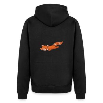 roter Panda Bärenkatze Bambus - Unisex Premium Bio Zip Hoodie - Schwarz - Hinten - Nico (187cm)