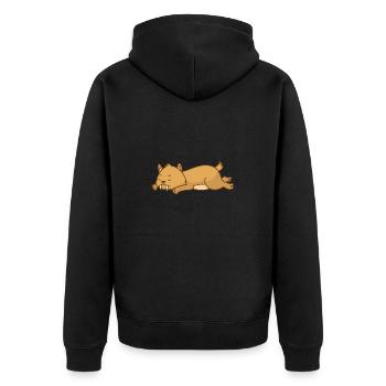 Säbelzahntiger schläft Wildkatze Raubtier - Unisex Premium Bio Zip Hoodie - Schwarz - Hinten - Nico (187cm)