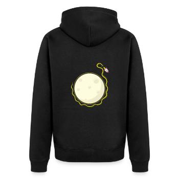 Une fusée tourne autour de la lune - Veste à capuche bio Premium Unisexe - noir - Dos - Nico (187cm)