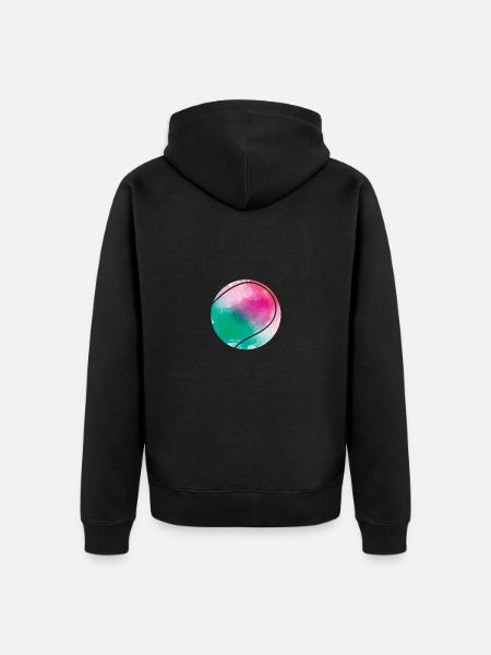 Tennis bunter Ball - Unisex Premium Bio Zip Hoodie - Schwarz