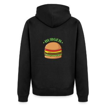 Burgers, restauration rapide, délicieux - Veste à capuche bio Premium Unisexe - noir - Dos - Nico (187cm)