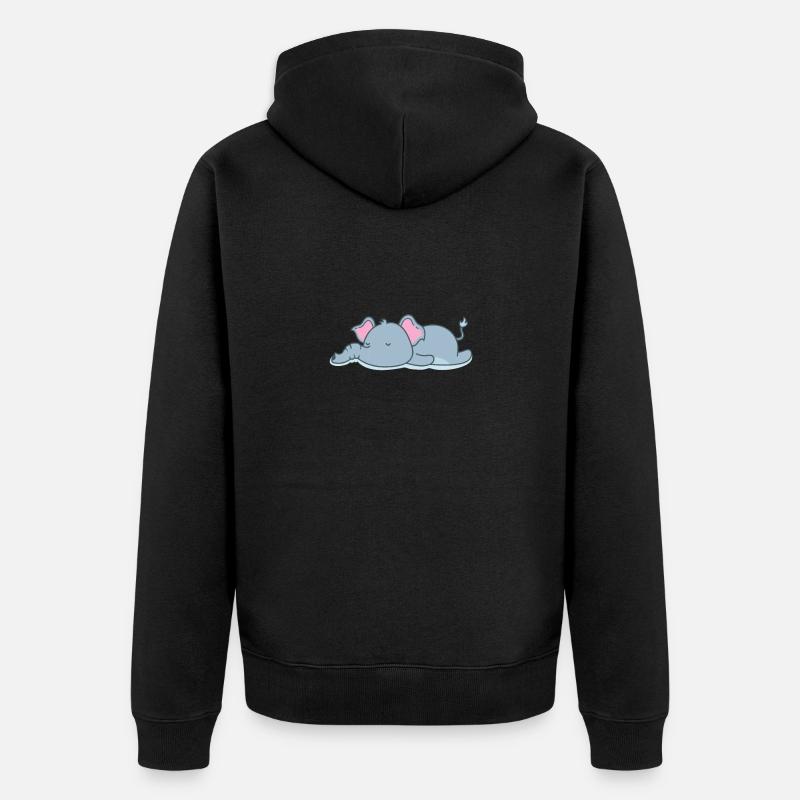 éléphant endormi - Veste à capuche bio Premium Unisexe - noir
