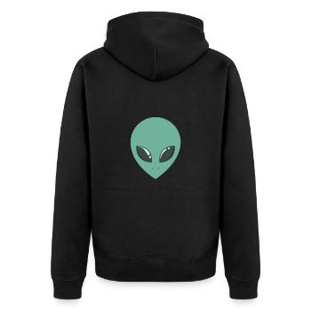 Tête symétrique extraterrestre - Veste à capuche bio Premium Unisexe - noir - Dos - Nico (187cm)