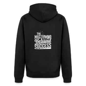 The Mastermind Behind Success - Unisex Premium Organic Zip Hoodie - black - Back - Nico (187cm)