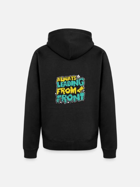 Always Leading from the Front - Unisex Premium Organic Zip Hoodie - black