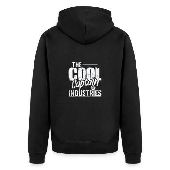 The Cool Captain of Industries - Unisex Premium Organic Zip Hoodie - black - Back - Nico (187cm)