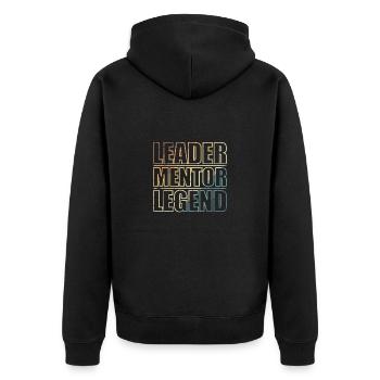 Leader, mentor, légende - Veste à capuche bio Premium Unisexe - noir - Dos - Nico (187cm)