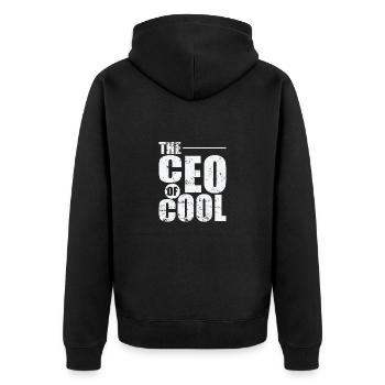 The CEO of Cool - Unisex Premium Organic Zip Hoodie - black - Back - Nico (187cm)
