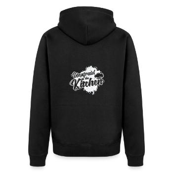 unafraid in the Kitchen - Unisex Premium Organic Zip Hoodie - black - Back - Nico (187cm)