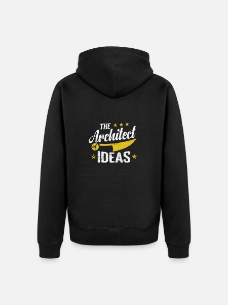 The Architect of Ideas - Unisex Premium Organic Zip Hoodie - black