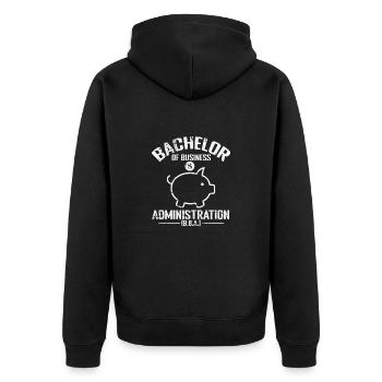 Bachelor of Business Administration Betriebswirtsc - Unisex Premium Organic Zip Hoodie - black - Back - Nico (187cm)