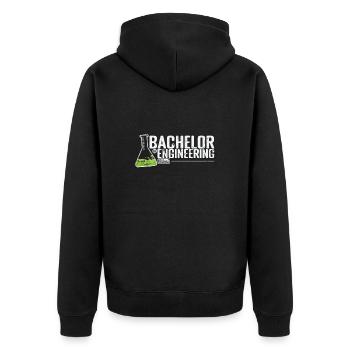 Bachelor of Engineering Technik und Design - Unisex Premium Bio Zip Hoodie - Schwarz - Hinten - Nico (187cm)