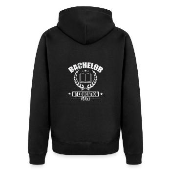 Bachelor of Education (B.Ed.) - Unisex Premium Organic Zip Hoodie - black - Back - Nico (187cm)