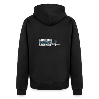 Bachelor of Computer Science Software Engineering - Unisex Premium Organic Zip Hoodie - black - Back - Nico (187cm)