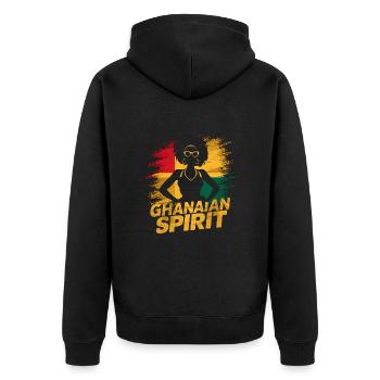 ghanéen Reggae Afro Woman Afrique Ghana - Veste à capuche bio Premium Unisexe - noir - Dos - Nico (187cm)