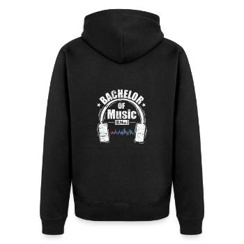 Bachelor of Music Musikstudien - Unisex Premium Bio Zip Hoodie - Schwarz - Hinten - Nico (187cm)