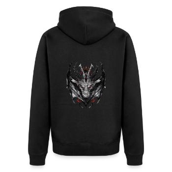 Dragon Head Dragon Fantasy Dragoncore Aesthetic - Unisex Premium Organic Zip Hoodie - black - Back - Nico (187cm)