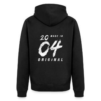 Made In 2004 Original Birthday Grunge Distressed - Unisex Premium Organic Zip Hoodie - black - Back - Nico (187cm)