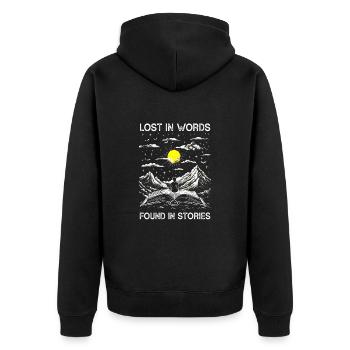 Dire que la lecture rat de bibliothèque est un cadeau d’amoureux des livres - Veste à capuche bio Premium Unisexe - noir - Dos - Nico (187cm)