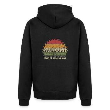 Sawdust Is Man Glitter Schreiner Tischler Geschenk - Unisex Premium Bio Zip Hoodie - Schwarz - Hinten - Nico (187cm)