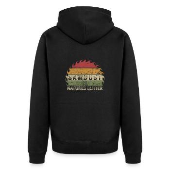 Sawdust Is Natures Glitter Schreiner Holzarbeiter - Unisex Premium Bio Zip Hoodie - Schwarz - Hinten - Nico (187cm)