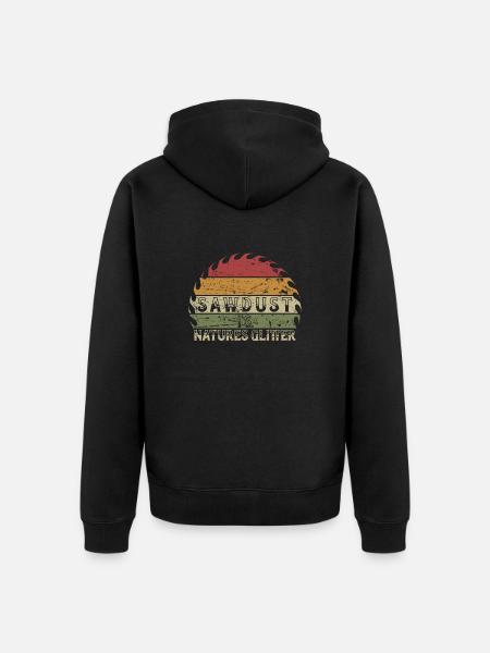 Sahanpuru on luonnon kimalluspuuseppä, puuseppä - Premium unisex luomu-huppari vetoketjulla - musta