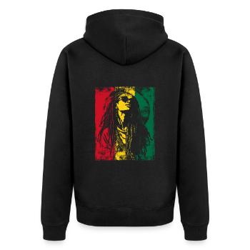 Lunettes de soleil Rasta Femme Reggae Dreadlocks Ghana - Veste à capuche bio Premium Unisexe - noir - Dos - Nico (187cm)