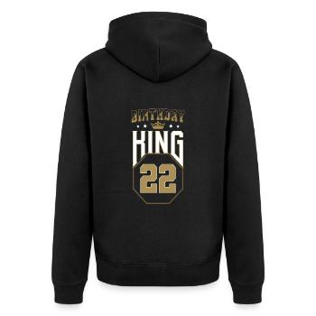 Birthday King 22 Years 22nd Birthday Gift - Unisex Premium Organic Zip Hoodie - black - Back - Nico (187cm)