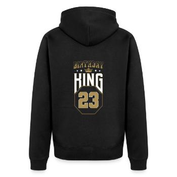 Birthday King 23 Years 23rd Birthday Gift - Unisex Premium Organic Zip Hoodie - black - Back - Nico (187cm)