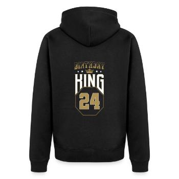 Birthday King 24 Years 24th Birthday Gift - Unisex Premium Organic Zip Hoodie - black - Back - Nico (187cm)