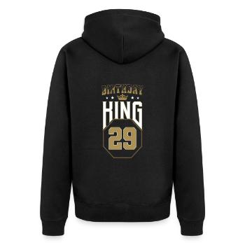 Birthday King 29 Jahre 29. Geburtstag Geschenk - Unisex Premium Bio Zip Hoodie - Schwarz - Hinten - Nico (187cm)
