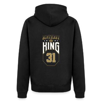 Birthday King 31 Years 31st Birthday Gift - Unisex Premium Organic Zip Hoodie - black - Back - Nico (187cm)