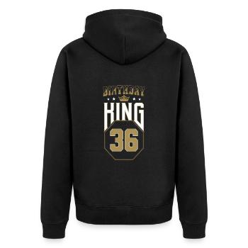 Anniversaire Roi 36 ans 36e anniversaire Cadeau - Veste à capuche bio Premium Unisexe - noir - Dos - Nico (187cm)