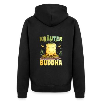 Herbes Beurre HerbesBouddha Drôle Yoga Méditation - Veste à capuche bio Premium Unisexe - noir - Dos - Nico (187cm)