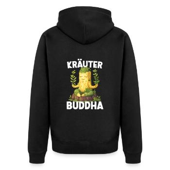 Herbes Beurre HerbesBuddha Yoga Méditation Drôle - Veste à capuche bio Premium Unisexe - noir - Dos - Nico (187cm)