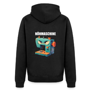 Sewing Machine Sewing Machine Sewing Funny Tailor - Unisex Premium Organic Zip Hoodie - black - Back - Nico (187cm)