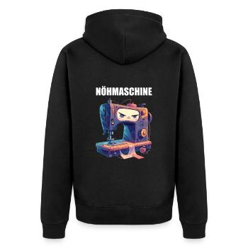 Sewing Machine Sewing Machine Tailor Funny Sewing - Unisex Premium Organic Zip Hoodie - black - Back - Nico (187cm)