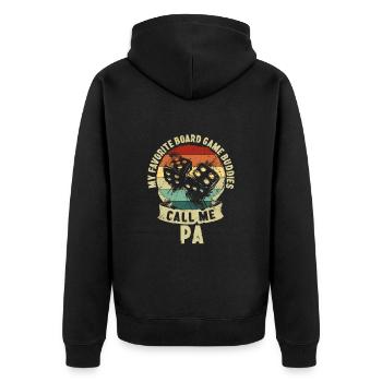 Board Game Buddies Vatertag Vater Kinder Geschenk - Unisex Premium Bio Zip Hoodie - Schwarz - Hinten - Nico (187cm)
