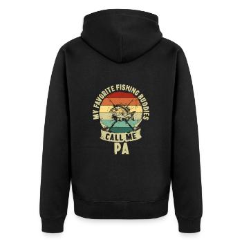 Copains de pêche Fête des pères Cadeau père enfants - Veste à capuche bio Premium Unisexe - noir - Dos - Nico (187cm)