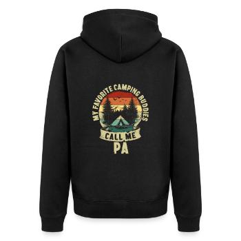 Camping Buddies Fête des Pères Cadeau Père Enfant - Veste à capuche bio Premium Unisexe - noir - Dos - Nico (187cm)